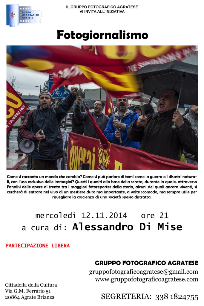 Layout Locandina serata ospite fotogiornalismo