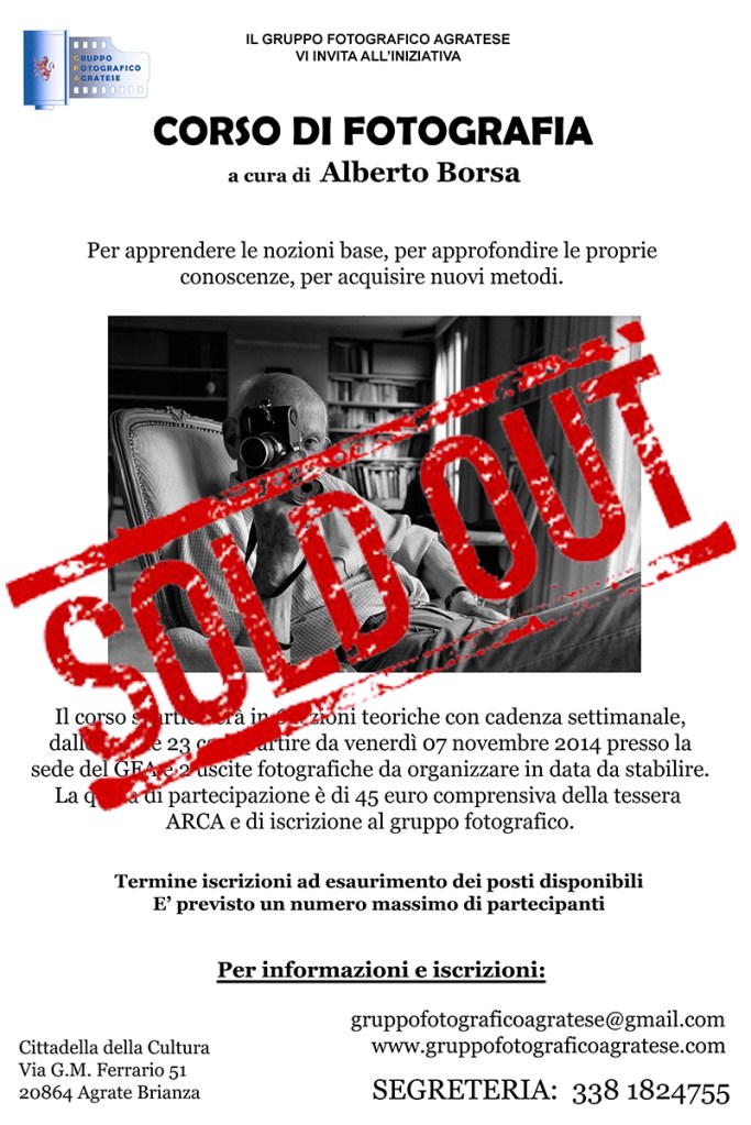 Locandina Corso di fotografiaSold out