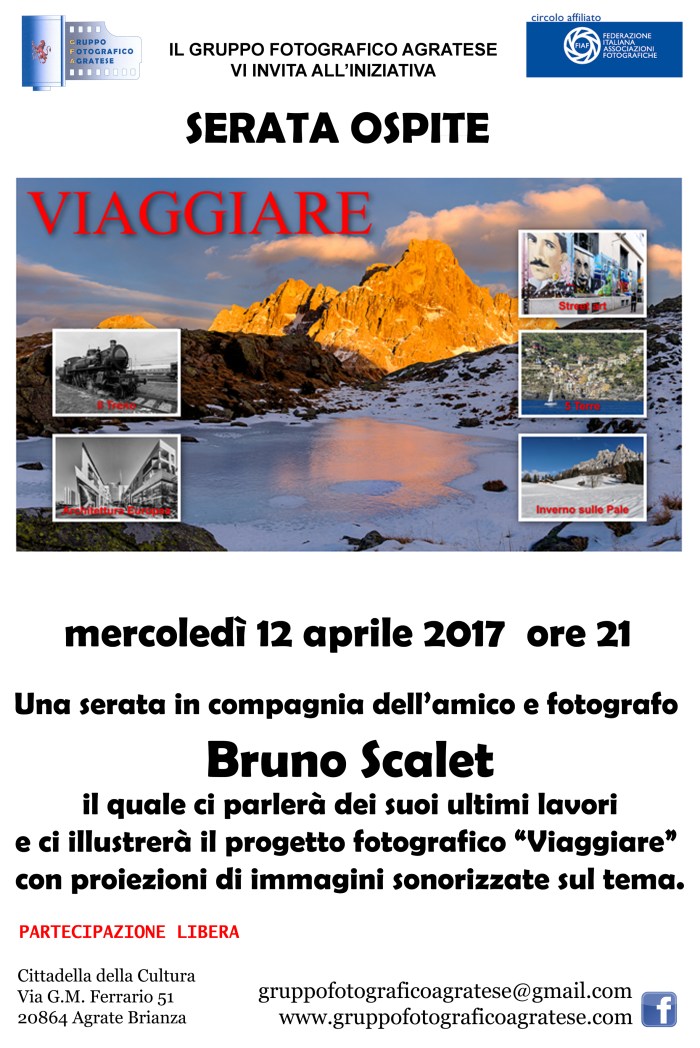 Layout Locandina serata ospite Bruno Scalet 20x30