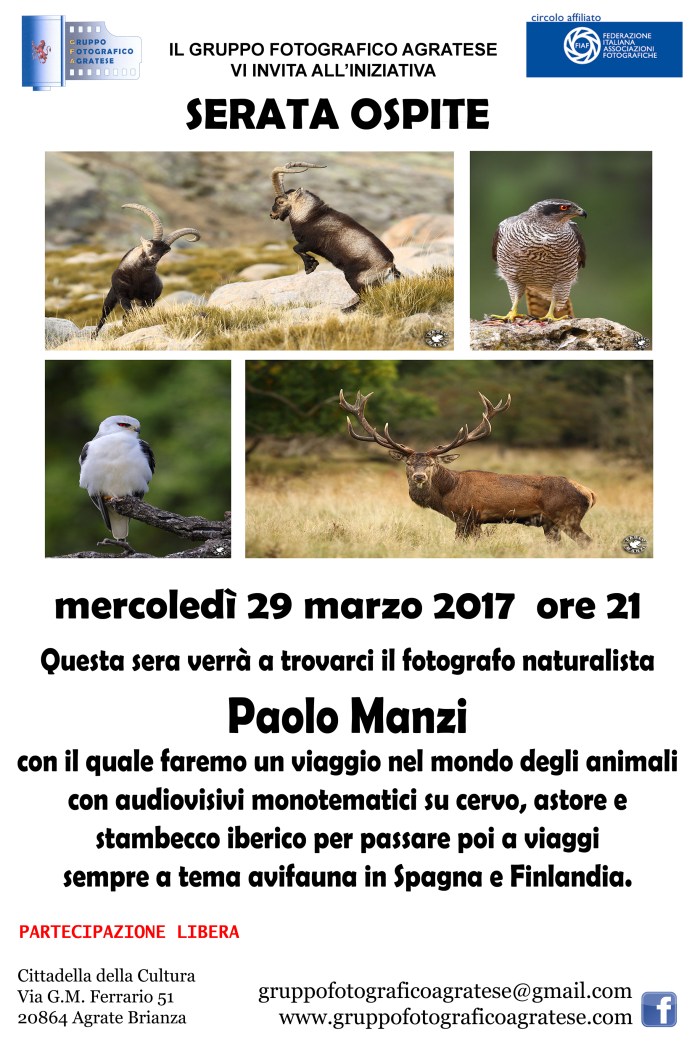 Layout Locandina serata ospite Paolo Manzi 20x30