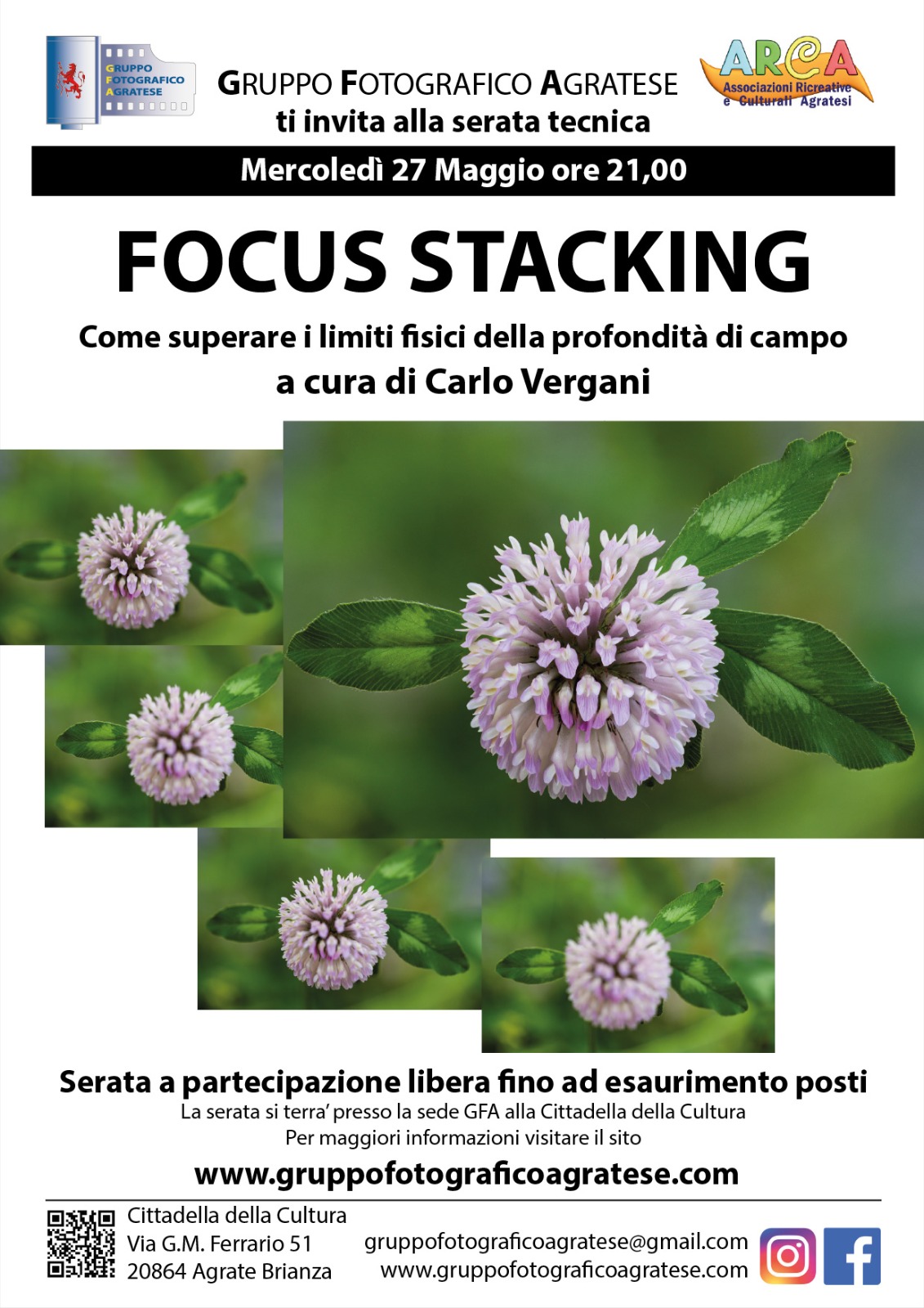 Serata Tecnica: Focus Stacking a cura di Carlo Vergani